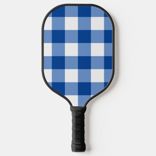 Blaues Gingham-Muster Pickleball Schläger (Vorderseite)