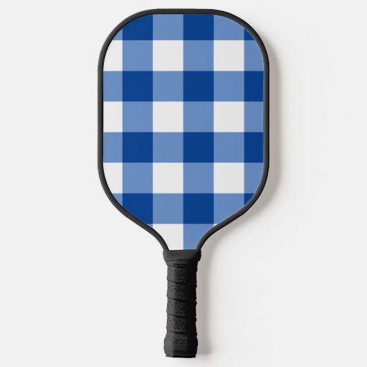 Blaues Gingham-Muster Pickleball Schläger (Rückseite)