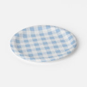 Blaues Gingham-Muster, Picknick, BBQ-Papierplatte Pappteller (Schrägansicht)