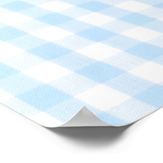 Blaues Gingham-Muster Poster (Ecke)