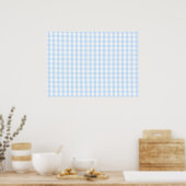Blaues Gingham-Muster Poster (Küche)