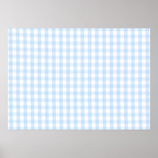 Blaues Gingham-Muster Poster (Vorne)