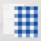Blaues Gingham-Muster Postkarte (Vorne/Hinten)