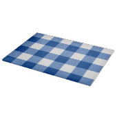 Blaues Gingham-Muster Schneidebrett (Ecke)