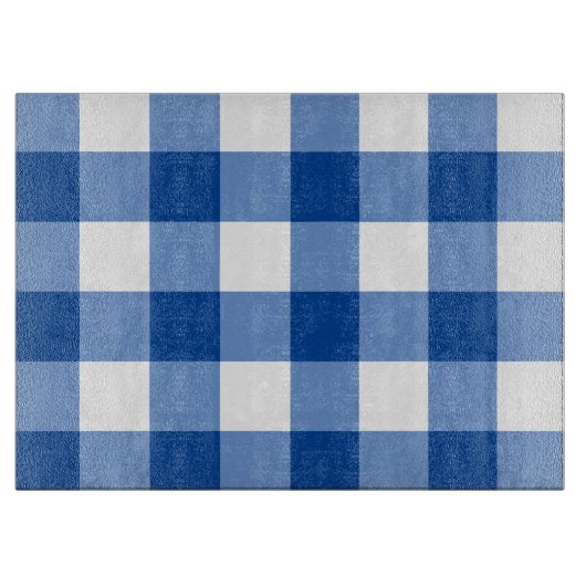 Blaues Gingham-Muster Schneidebrett (Vorderseite)
