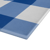 Blaues Gingham-Muster Schneidebrett (Ecke)