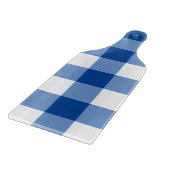 Blaues Gingham-Muster Schneidebrett (Ecke)