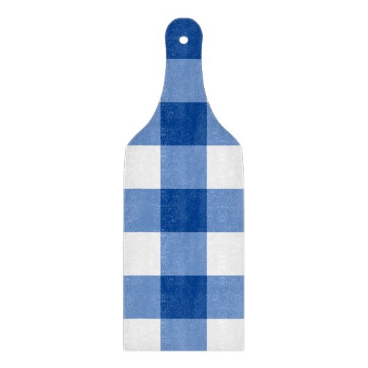 Blaues Gingham-Muster Schneidebrett (Vorderseite)