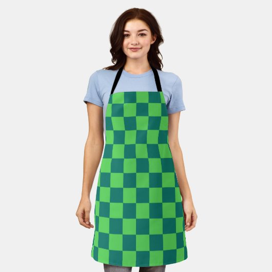 Blaues Gingham-Muster Schürze (Getragen)