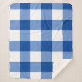 Blaues Gingham-Muster Sherpadecke (Vorderseite)