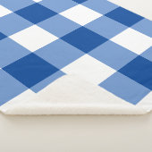 Blaues Gingham-Muster Sherpadecke (3/4)