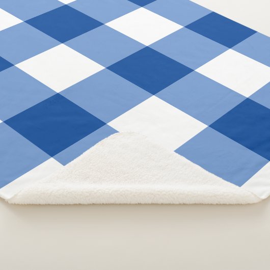 Blaues Gingham-Muster Sherpadecke (3/4)