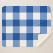 Blaues Gingham-Muster Sherpadecke (Vorderseite (Horizontal))