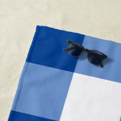 Blaues Gingham-Muster Strandtuch (Beispiel)