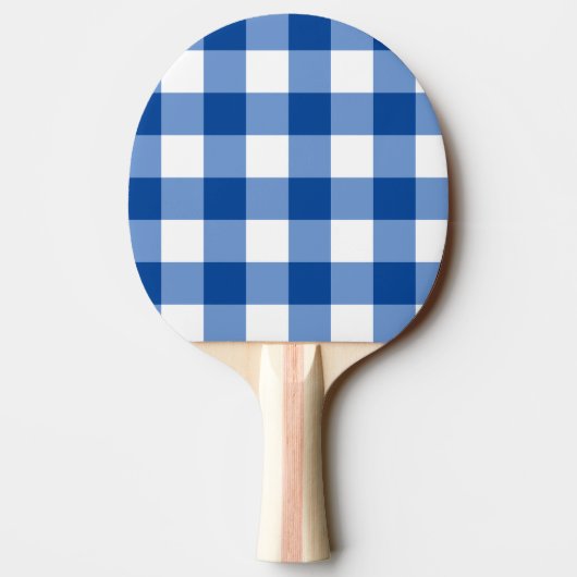 Blaues Gingham-Muster Tischtennis Schläger (Rückseite)