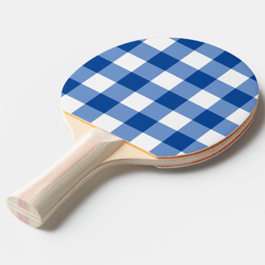 Blaues Gingham-Muster Tischtennis Schläger (Vorderseite)