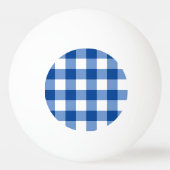 Blaues Gingham-Muster Tischtennisball (Vorderseite)