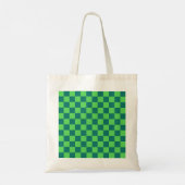 Blaues Gingham-Muster Tragetasche (Rückseite)