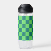 Blaues Gingham-Muster Trinkflasche (Rückseite)