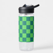 Blaues Gingham-Muster Trinkflasche (Links)