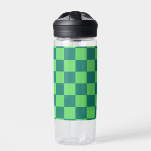 Blaues Gingham-Muster Trinkflasche