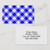 Blaues Gingham-Muster Visitenkarte (Vorne/Hinten)