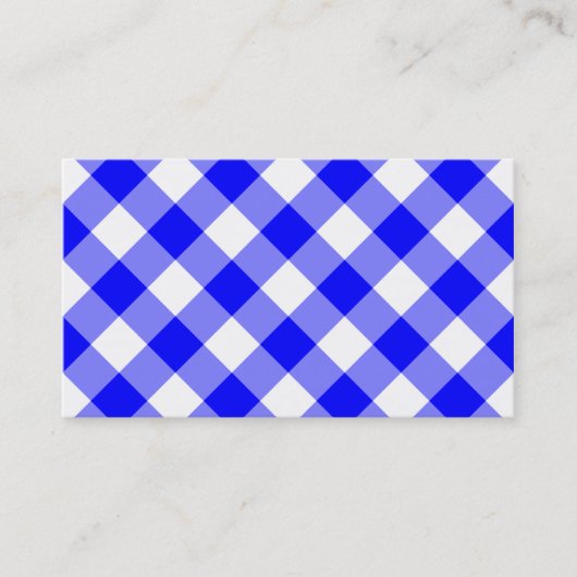 Blaues Gingham-Muster Visitenkarte (Vorderseite)