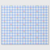 blaues Gingham-Packpapier Geschenkpapier (Flach)