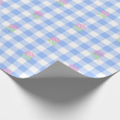 blaues Gingham-Packpapier Geschenkpapier (Ecke)