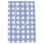Blaues Gingham-Ruhe-Blau Mittlere Geschenktüte (Vorderseite)