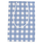 Blaues Gingham-Ruhe-Blau Mittlere Geschenktüte (Rückseite)