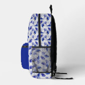 Blaues Gingko-Blatt Bedruckter Rucksack (Rechts)