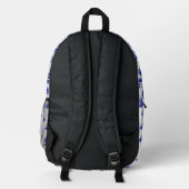 Blaues Gingko-Blatt Bedruckter Rucksack (Rückseite)