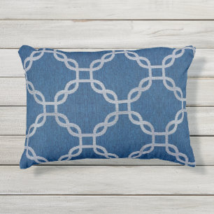 Blaues Gitter Außenakzentkissen 16" x 12" Kissen Für Draußen