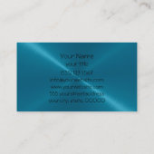 Blaues glänzendes Edelstahl-Metall 4 Visitenkarte (Rückseite)
