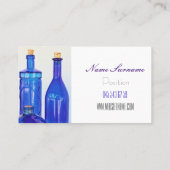 Blaues Glas bekorkte ausgerichtete Visitenkarte (Rückseite)