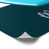 Blaues Glas Carafe Wasser ist das Leben! Poster (Ecke)