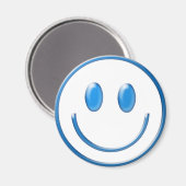 Blaues Glas Gesicht Magnet (Vorderseite/Rückseite)