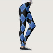 Blaues Glas Harlequin Muster Leggings (Rechts)