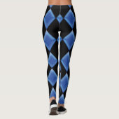 Blaues Glas Harlequin Muster Leggings (Rückseite)