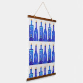 Blaues Glas Korkierte Flaschen Muster Wandteppich Mit Holzrahmen (Gewinkelt)