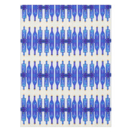 Blaues Glas Korkierte Flaschen Tischdecke