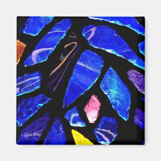 'Blaues Glas' Magnet (Vorne)