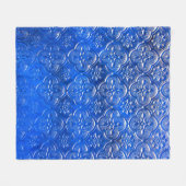 Blaues Glas mit Musterpattern, abstraktes Glas, Fleecedecke (Vorderseite (Horizontal))