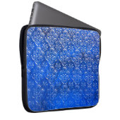 Blaues Glas mit Musterpattern, abstraktes Glas, Laptopschutzhülle (Vorne Rechts)