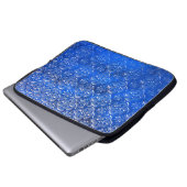 Blaues Glas mit Musterpattern, abstraktes Glas, Laptopschutzhülle (Vorne Knopf)
