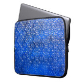 Blaues Glas mit Musterpattern, abstraktes Glas, Laptopschutzhülle (Vorderseite Links)