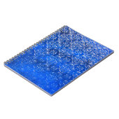 Blaues Glas mit Musterpattern, abstraktes Glas, Notizblock (Linke Seite)