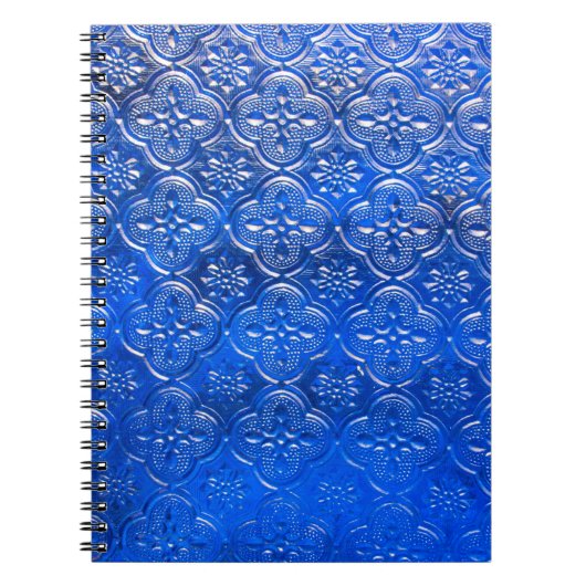 Blaues Glas mit Musterpattern, abstraktes Glas, Notizblock (Vorderseite)