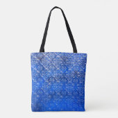 Blaues Glas mit Musterpattern, abstraktes Glas, Tasche (Rückseite)